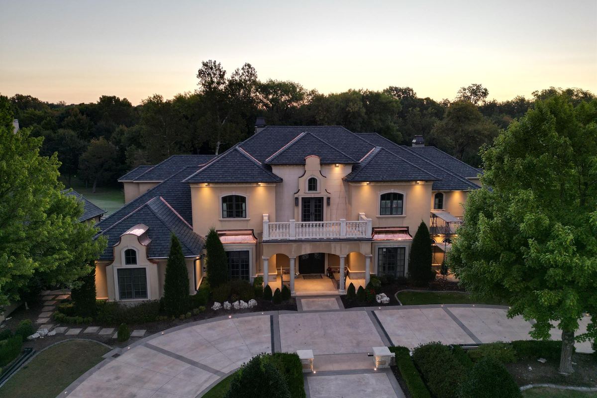 Slate roof with copper accents on a Tulsa home