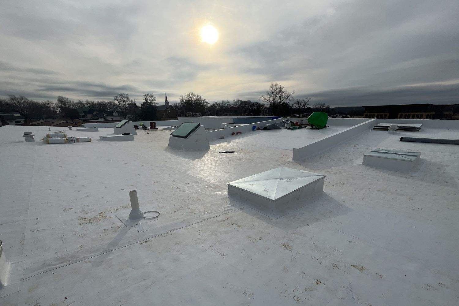 Finished TPO with skylights