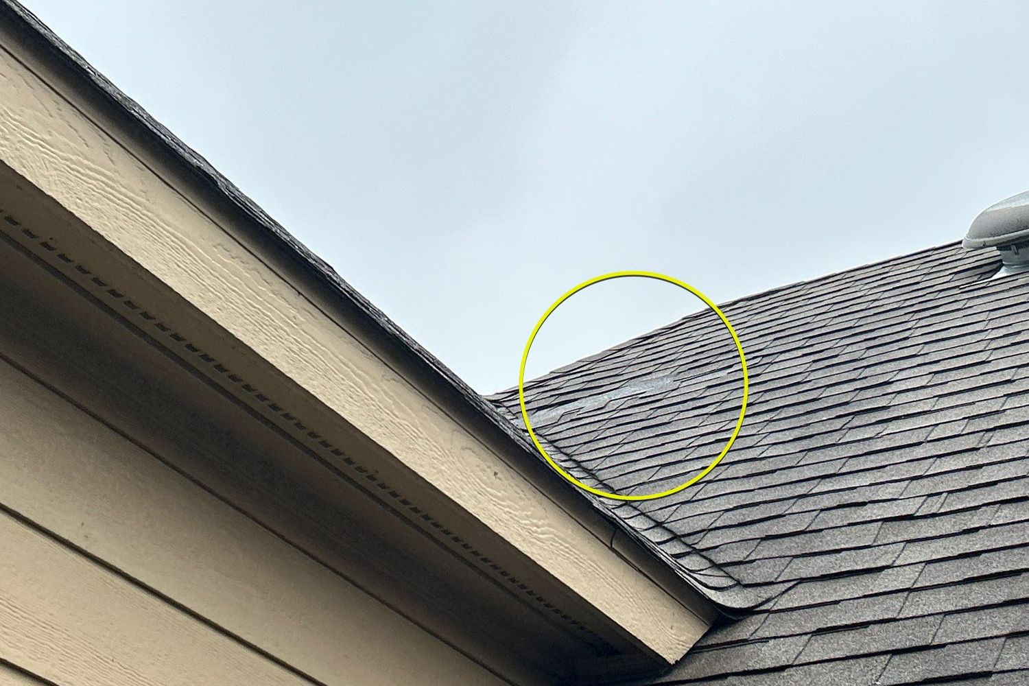 Storm damage, marked for the photo report