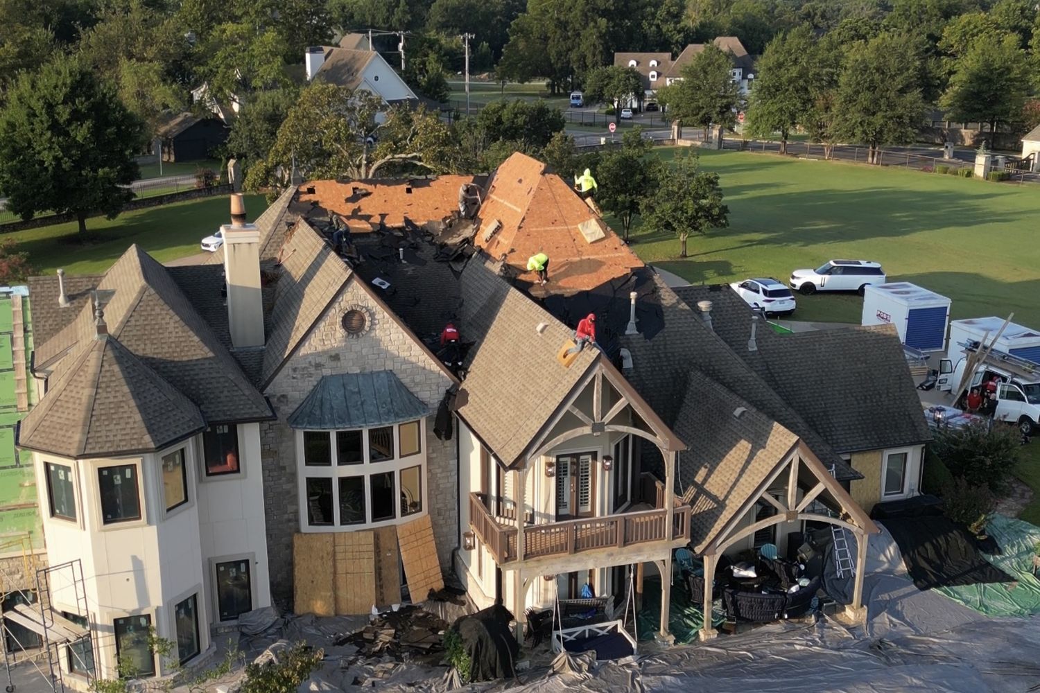 Storm replacement, tear-off underway