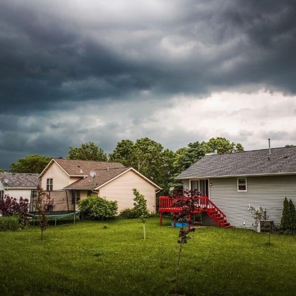 Storm Clouds Forming over Rural Oklahoma Homes