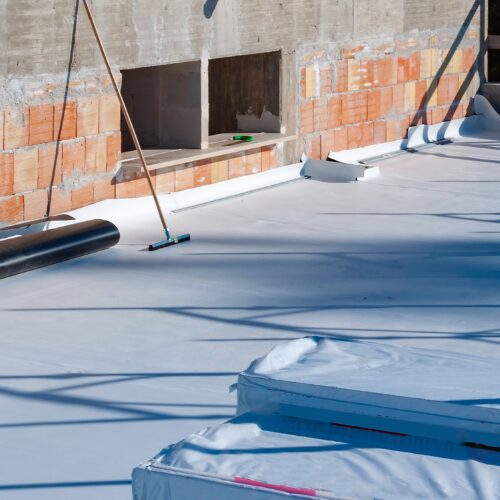 PVC roofing installed on a commercial low-slope roof